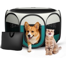 Foldable Puppy Playpen Indoor for Cat - Portable Cats Dogs Kennel Pop Up Cat ...