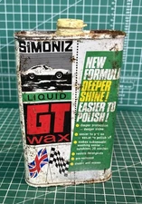 Vintage SIMONIZ LIQUID GT WAX Can Tin Part Full
