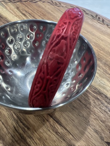 Vintage Carved Cinnabar Bangle Bracelet