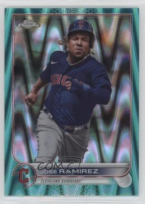 2022 Topps Chrome Sonic Aqua RayWave Refractor 168/199 Jose Ramirez #151 04cw