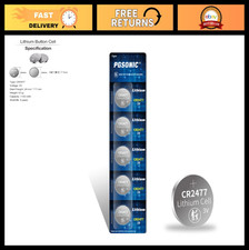 5 Pack CR2477 3V Lithium Coin Cell Batteries - Long-Lasting Power for Devices