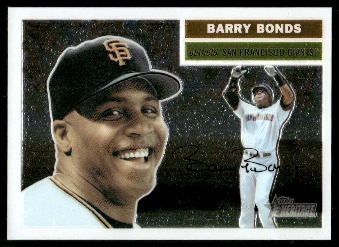 Barry Bonds #5 Baseball Cards 2005 Topps Heritage Chrome trading card — raw and PSA graded price guide