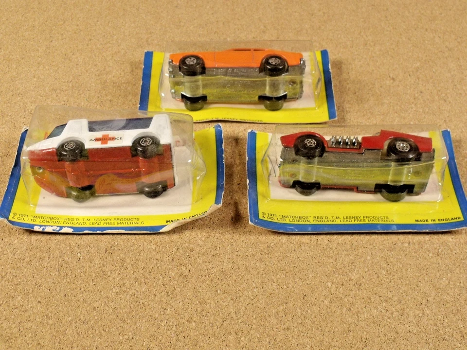 3 OLD VINTAGE LESNEY MATCHBOX VEHICLES # 19 # 46 & # 54 SUPERFAST FACTORY SEALED - Image 2 of 4