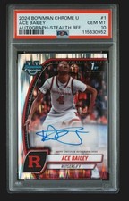 🔥👀 💎 Ace Bailey 2024 Bowman Chrome Stealth Refractor Auto Psa 10 Utah Jazz