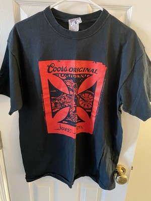   Vintage West Coast Choppers Rare  Coors Pay Up Sucker Jesse James Shirt Men L