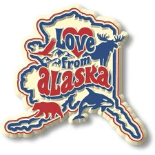 "Love from Alaska" Vintage State Magnet by Classic Magnets