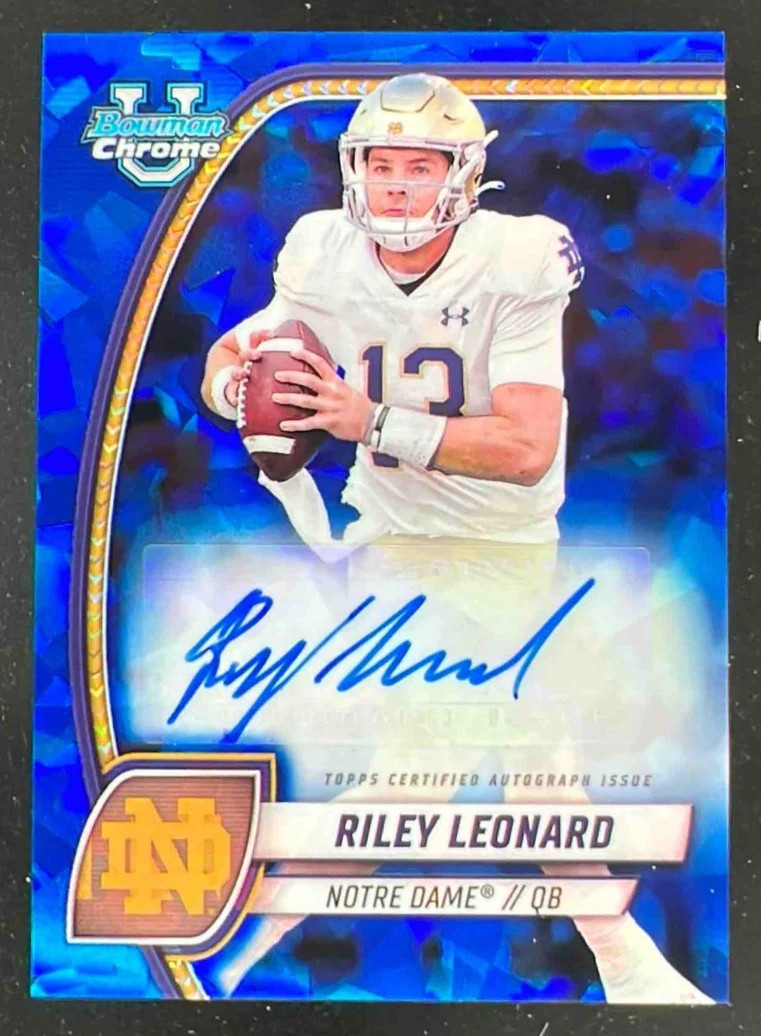 2024 Bowman Chrome University Sapphire Autographs #PA-RLE Riley Leonard Auto