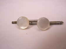 SINGLES 2 5/16" White MOP Round Vintage Formal Tux Prom Groom Shirt Stud a252