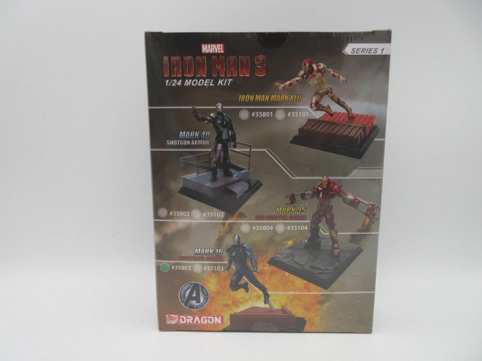 Iron Man 3 1/24 Model Kit Mk16 NIGHTCLUB ARMOR #35803 [Dragon, 2014] NIB SEALED! - Image 2 of 4