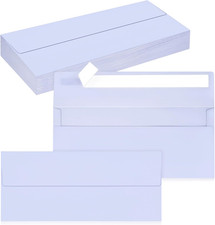 50 Pack 10 Business Envelopes, Self Seal Standard Lavender Envelopes for Secure