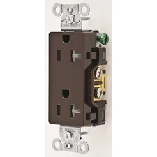 Hubbell Wiring Device-Kellems Dr20tr Duplex Straight Blade Receptacle, 5-20R,