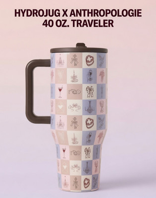 HydroJug x Anthropologie 40 oz. Traveler Cup - Key To My Heart - New In Box