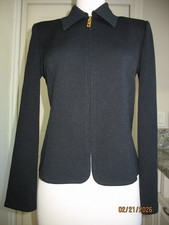 ST. JOHN COLLECTION DEEP BLACK KNIT JACKET - SIZE 4