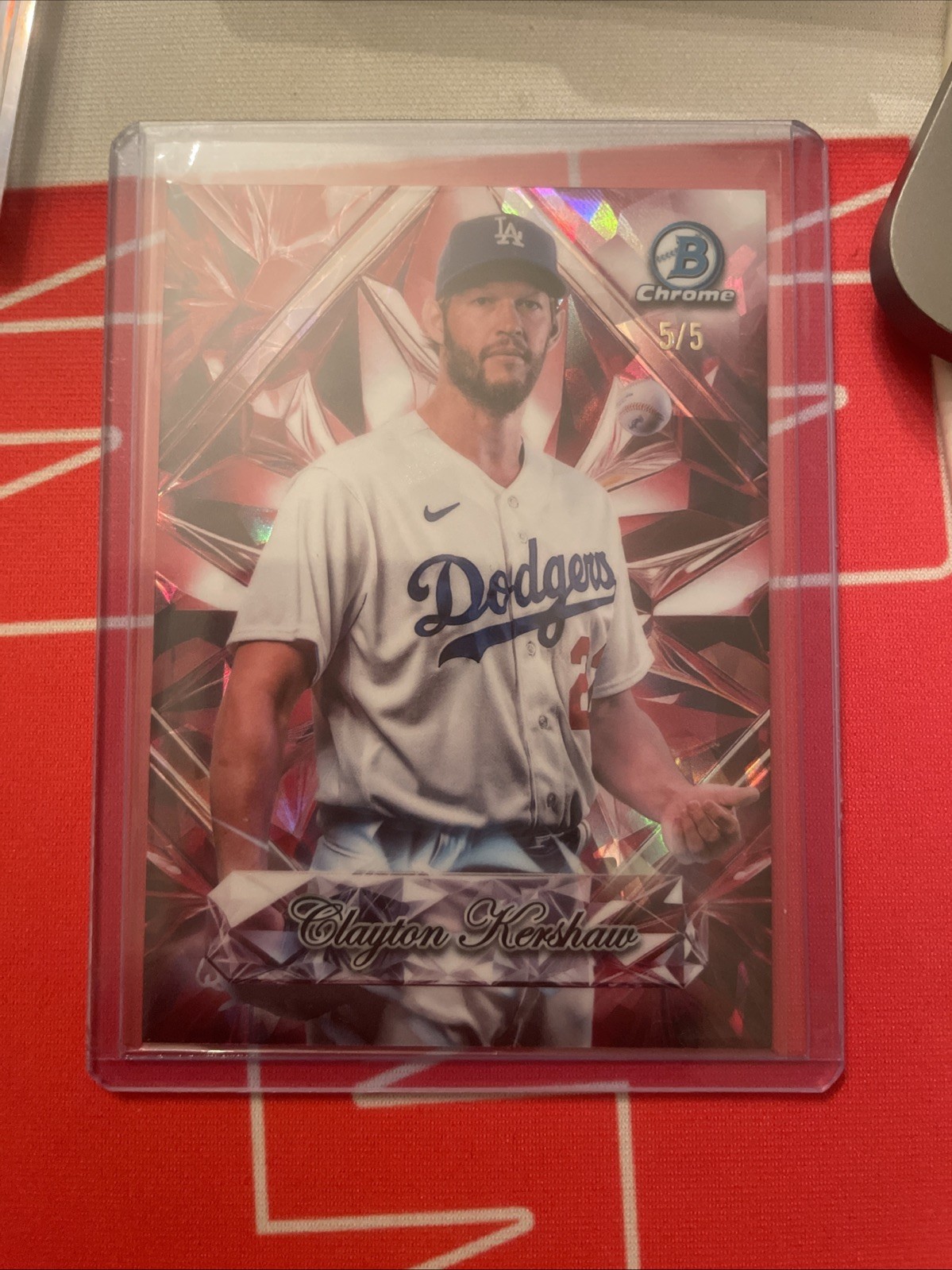 Clayton Kershaw Sapphire Selections Red 5/5 2025 Bowman Chrome Sapphire