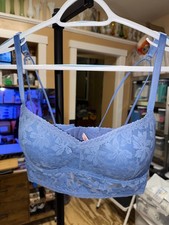 Victoria's Secret Pink Lace Bralette Underwire Pushup Periwinkle XL, NWOT.