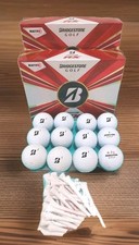 24 New 2022 Bridgestone Tour B RX White Golf Balls/New Tees/12 Used 4A Stones