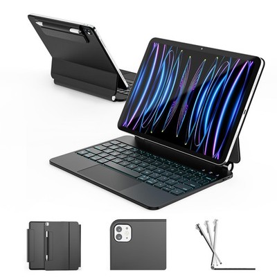 11-inch iPad Air/Pro Keyboard Case w/ Backlit, Trackpad, Pencil Slot - Black