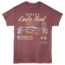 Carroll Shelby Ford Mustang T-Shirt VINTAGE CODE RED New Vintage Maroon Heather