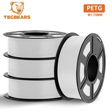 TECBEARS PETG 4KG Filament 1,75mm 3D Drucker Filament Hohe Haftung Weiß