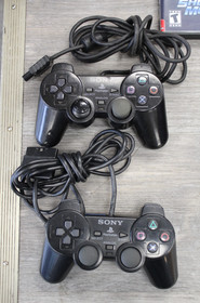 Sony PlayStation 2 PS2 SCPH-30001 FAT Console Black w/ 2Controllers, 6 Games