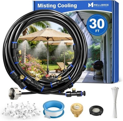 Mellbree Misters for Outside Patio 30FT/9M, Pre-Assembled Misting Cooling System