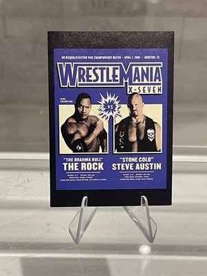WWE Panini 2022 Sticker 299 Wrestlemania 17 Poster The Rock Vs Stone Cold