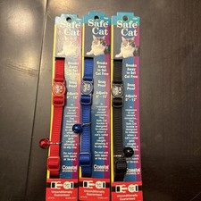 Coastal Safe Cat Adjustable Snag-Proof Nylon Breakaway Collar Lot Of 3 New