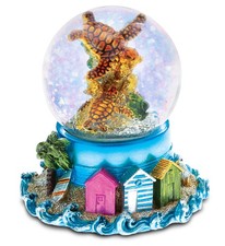 Cool Summer Sea Turtle Snow Globe - Water Globe Figurine with Sparkling Glitt