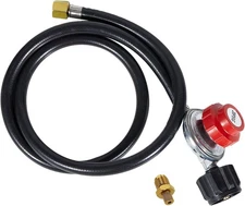 BESTFIRE Propane Regulator,4 Feet High Pressure 0-20 PSI Gas 4FT, Black 