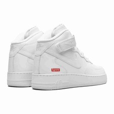 Nike Supreme x Air Force 1 Mid Box Logo - Triple White FZ8784-100 Men Size