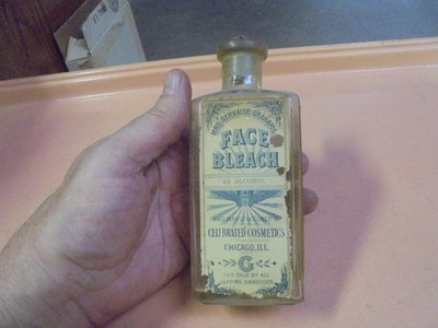 Vintage Face Bleach Celebrated Cosmetics cork bottle with paper label