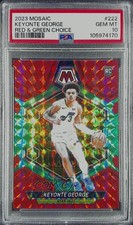 2023-24 Mosaic Rookies Choice Red & Green Prizm Keyonte George PSA 10 GEM MT g9t