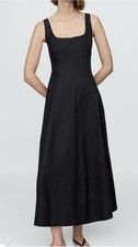 Women's Old Navy Sweetheart Smocked Black Midi Dress S