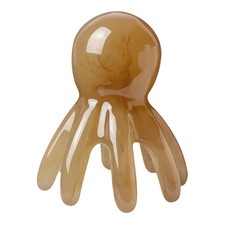 2Pcs Portable Resin Octopus Massage Comb 8 Prong Brown