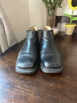 Kenneth Cole Men s Boots Black Leather Square Toe Size 11.5 Made In Italy 