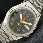 GENUINE VINTAGE SEIKO 5 AUTOMATIC JAPAN 7S26A MENS BLACK DIAL WATCH a702398-1