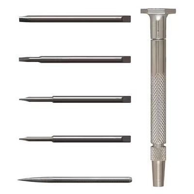MOODY TOOL 58-0101 Steel Handle Screwdriver Set, Slot/Awl, 6 pcs