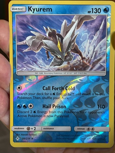 POKEMON KYUREM 50/214 RARE REVERSE HOLOFOIL UNBROKEN BONDS NM CARD