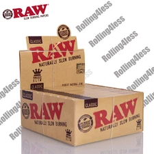 AUTHENTIC Raw Classic KINGSIZE SLIM  Unrefined Rolling Papers 50 Packs