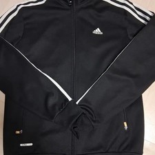 Adidas Black 3-Stripes Track Top Size 100 Good Condition