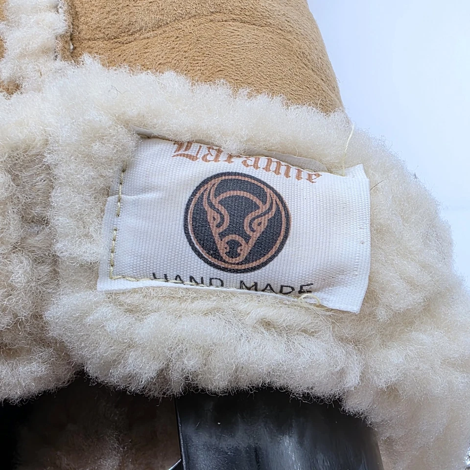 Botas Western Laramie de piel de oveja para mujer 5/5,5 tostadas de gamuza forradas a mano de colección Foto 4 de 4