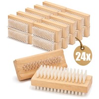 24X HandbüRste - NagelbüRste Aus Holz - HandwaschbüRste Doppelseitig -