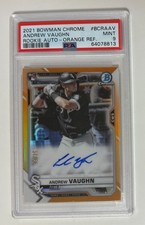 2021 Bowman Chrome ANDREW VAUGHN Orange Refractor Auto /25 PSA 9 MINT RC