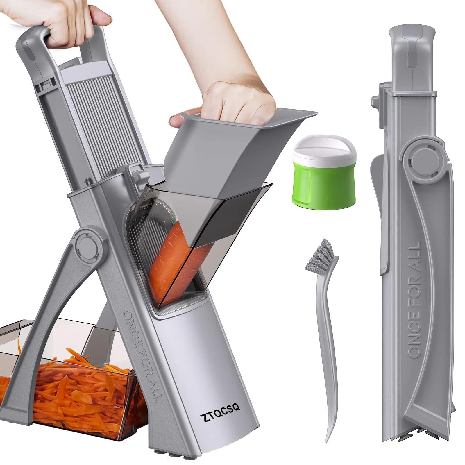 [All in 1] Upgraded Version Safe Mandoline Slicer for Kitchen, Adjustable Thi...