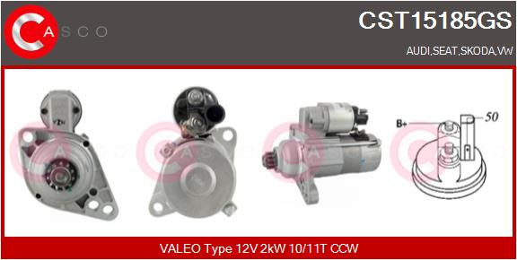 Casco Starter 2 KW Passend FüR VW Touran 1.9 TDI Caddy III Kombi Audi A3-image