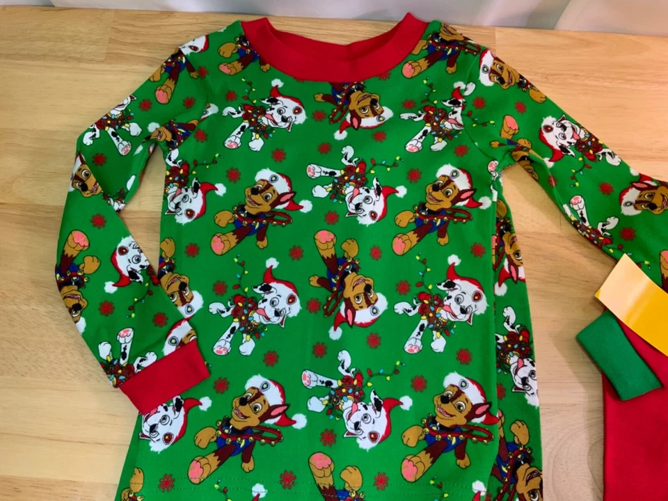 New Boy’s Paw Patrol Christmas PJ Set 2 Pairs hasChase & Marshall in Santa Hats* - Image 3 of 4