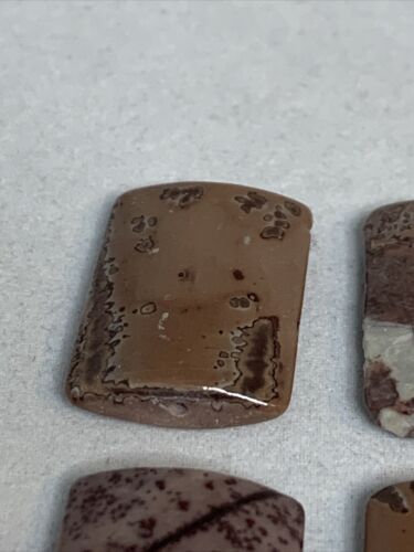 Lot Of 4 Mauve And Brown Crazy Horse Stone Beads (2044) - Picture 2 of 10