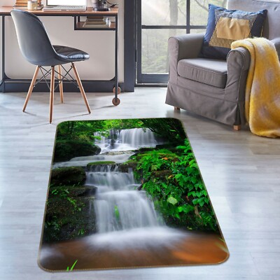 3D Waterfall Leaves NAO8189 Game Rug Mat Elegant Photo Carpet Mat Fay