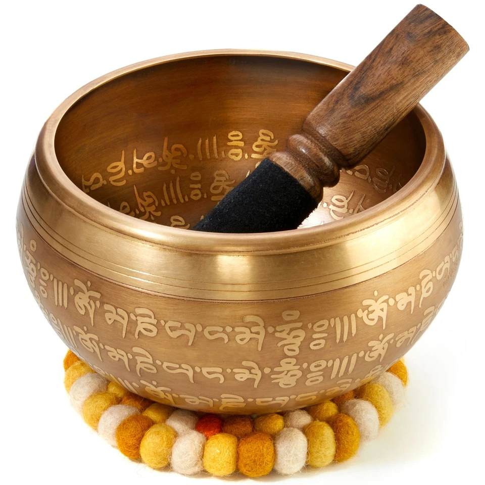 Große Tibetische Klangschale XXL 800g, 16cm. Set für Yoga Meditation Schule Gong - Bild 2 von 4