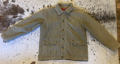 #ad Lee Cooper Men XL Quilted Jacket Corduroy Sage Green Vintage Barn Chore Workwear $37.95